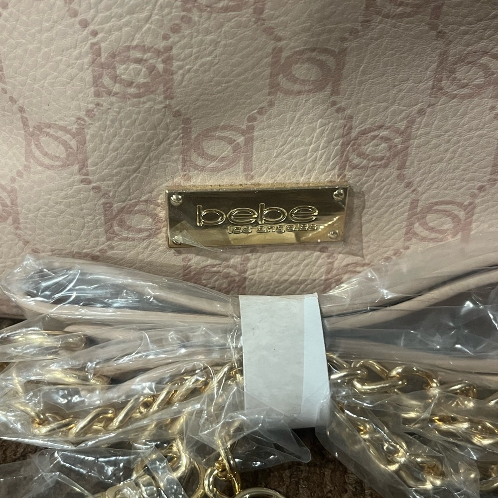 Bebe  color soft pink Satchel Bag with Textured Elegance